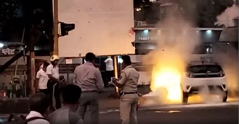 Tata Nexon EV catches fire in Mumbai
