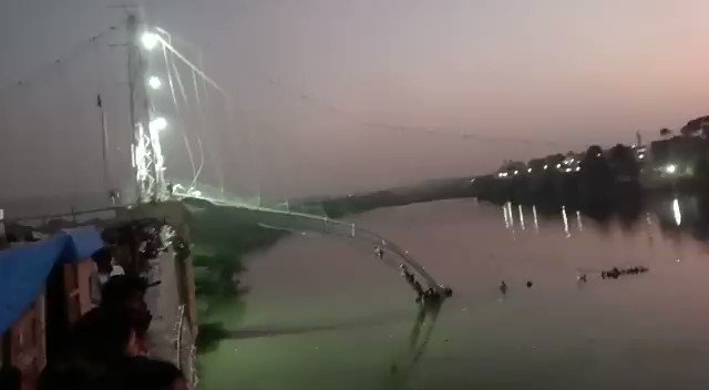 Suspension bridge collapses in Gujarat’s Morbi killing at least 60