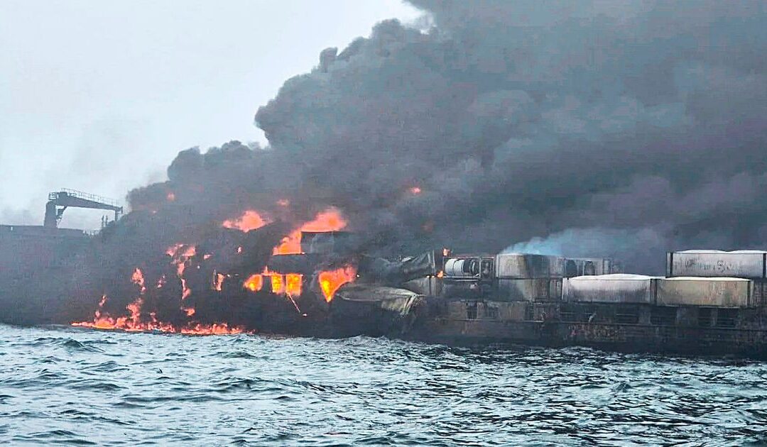 North Sea collision: 32 casualties brought ashore after ships collide catch fire in North Sea off eastern England