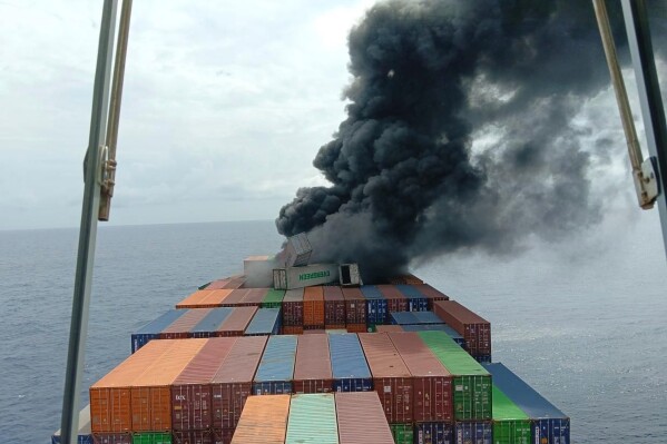 Firefighting efforts intensify aboard Singapore vessel after explosion off Kerala coast