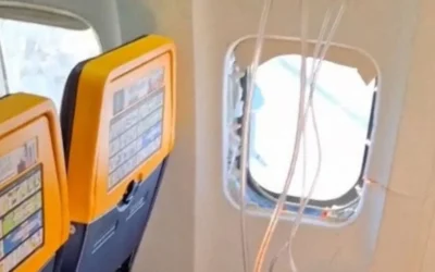 Passenger partly sucked out of Ryanair’s Boeing 737-800 plane after cabin window dislodges